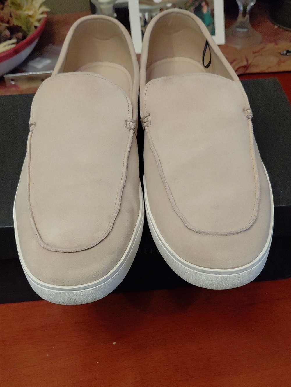 Banana Republic Men's Slip-On Suede Loafers in Light Beige